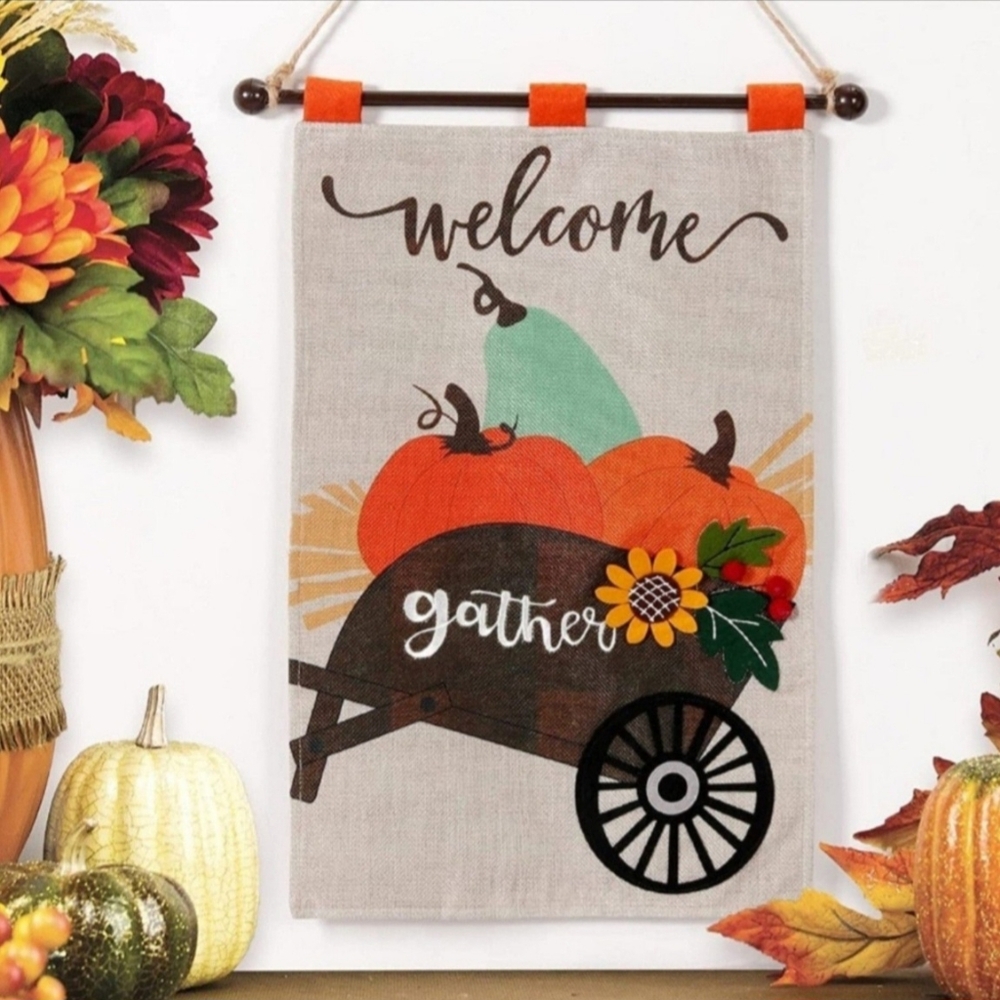 NEW Thanksgiving/Fall Wallhanging Banner - 3D embellishments  **SO PRETTY**
